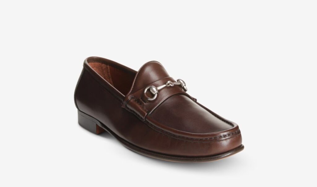 image of italian bit loafer in color brown leather.