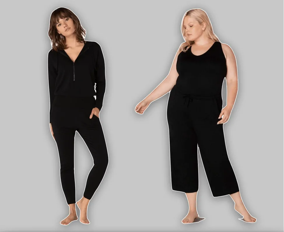 Women wearing black jumpsuits