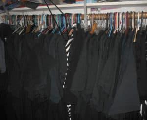 Closet With All Black Clothing