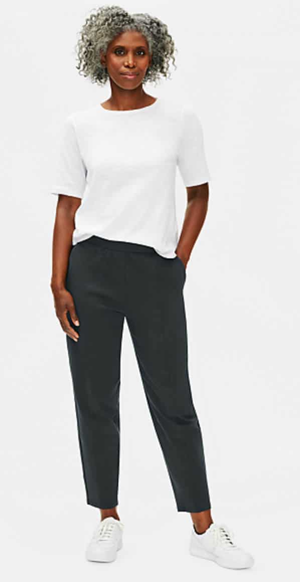 Eileen Fischer, one of Next Level Wardrobe's recommended minimalist brands for plus size women