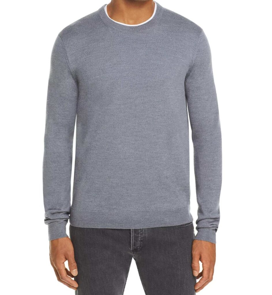 medium gray wool crewneck sweater