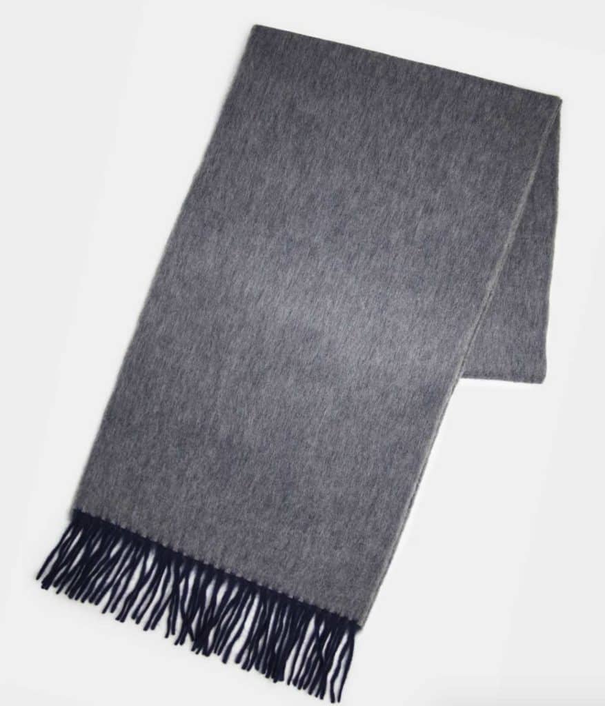 gray scarf laying flat