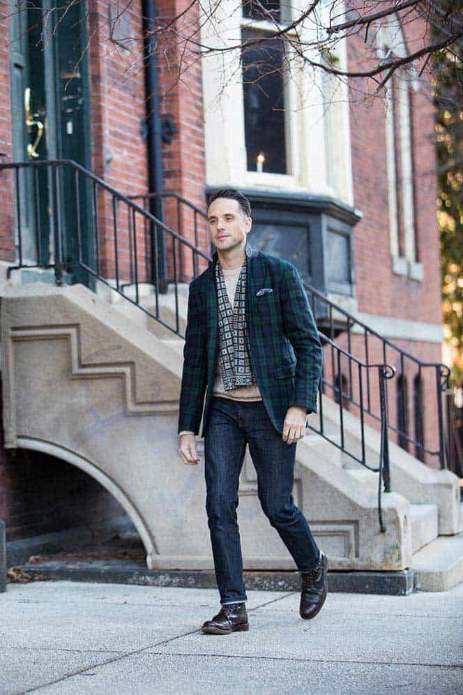 A He Spoke Style Model Wearing Jeans As A Business Casual Wardrobe Option For Men