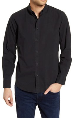 A Man Modeling Rag & Bone Fit 2 Tomlin Slim Fit Button Down Shirt As An Example Of How To Wear Business Casual Flannel For Men