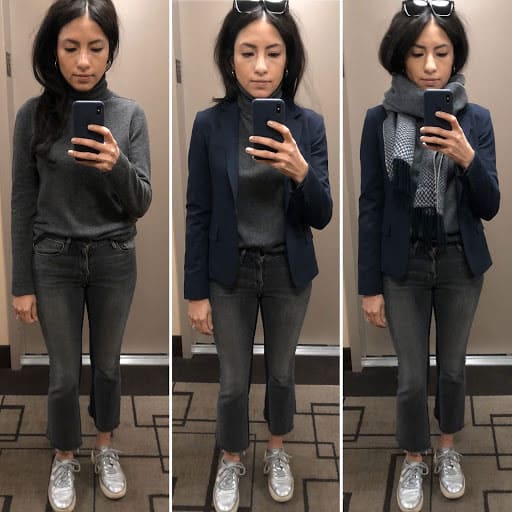 Cassandra Sethi Models How To Dress Up Jeans For Business Casual
