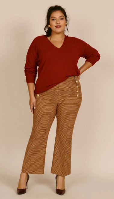 11 Honore Plus Size V Neck Cashmere Sweater Worn As Part Of An Executive Image For Women