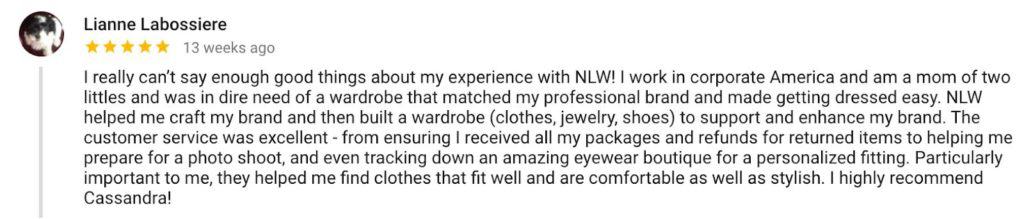 Client Lianne Before And After Styling Google Review For Next Level Wardrobe