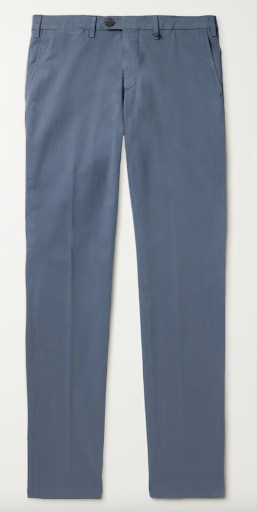 Canali Men's Summer Dress Pants Blue Twill Chinos Slim Fit