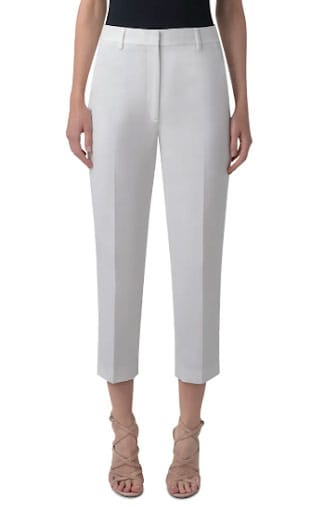 Flavin Double Weave Cotton Ankle Pants By Akris Are Women's Lightweight Business Casual Pants For Summer