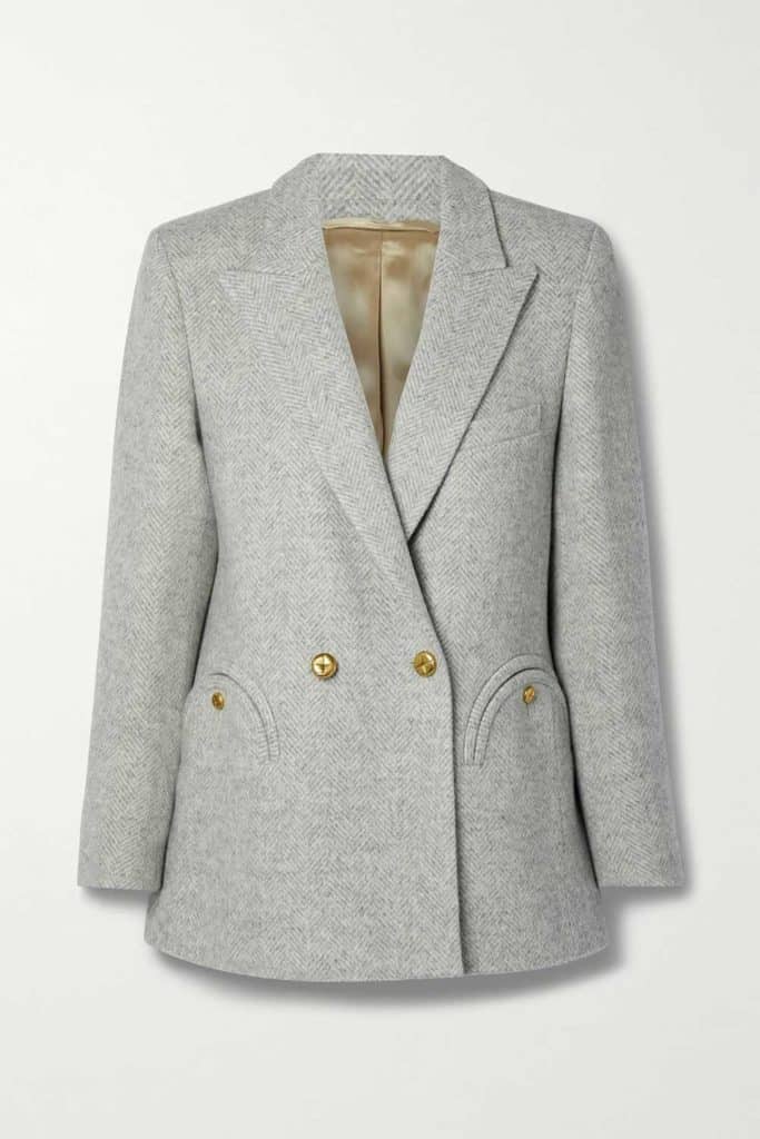 BLAZE MILANO Lady Anne Everyday double-breasted herringbone wool blazer For Executive Workwear