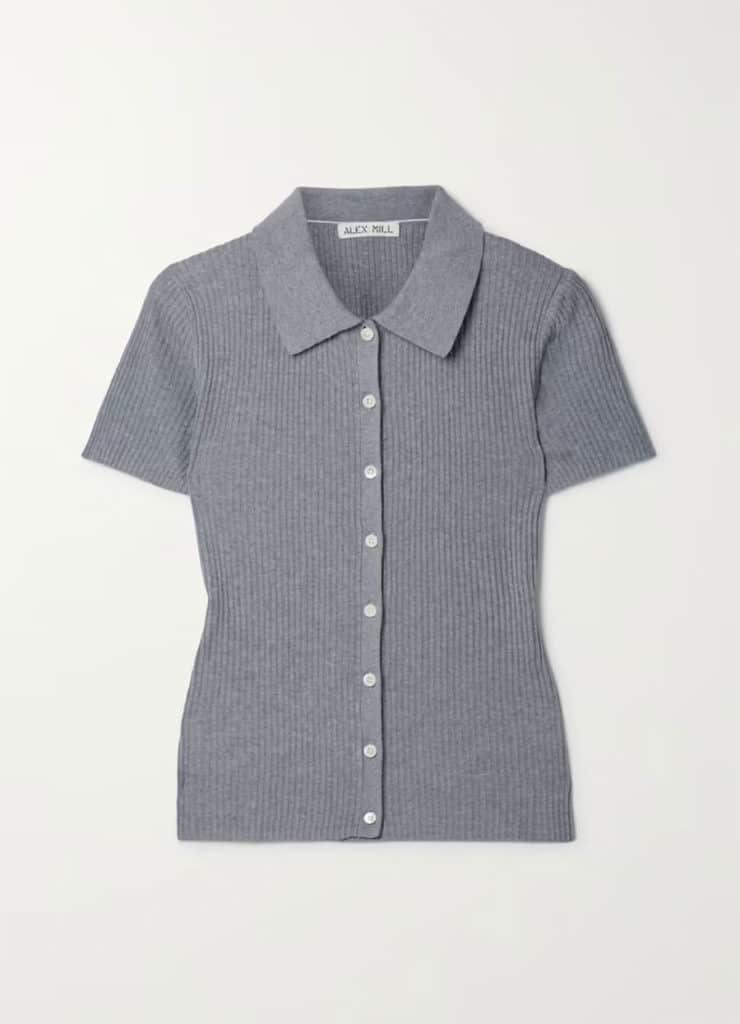 Office Wear For The Office 2022 Alex Mill Suzanne ribbed-knit polo shirt