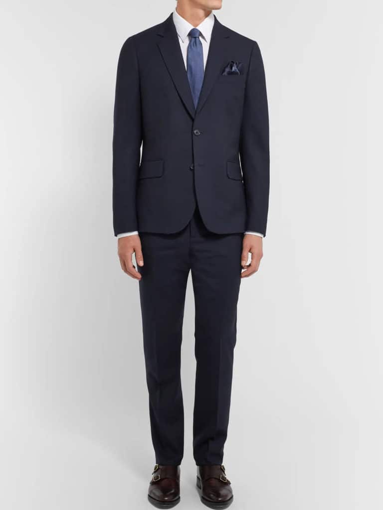 Men's Corporate Headshot Style Paul Smith Navy A Suit To Travel In Soho Slim Fit Wool Suit