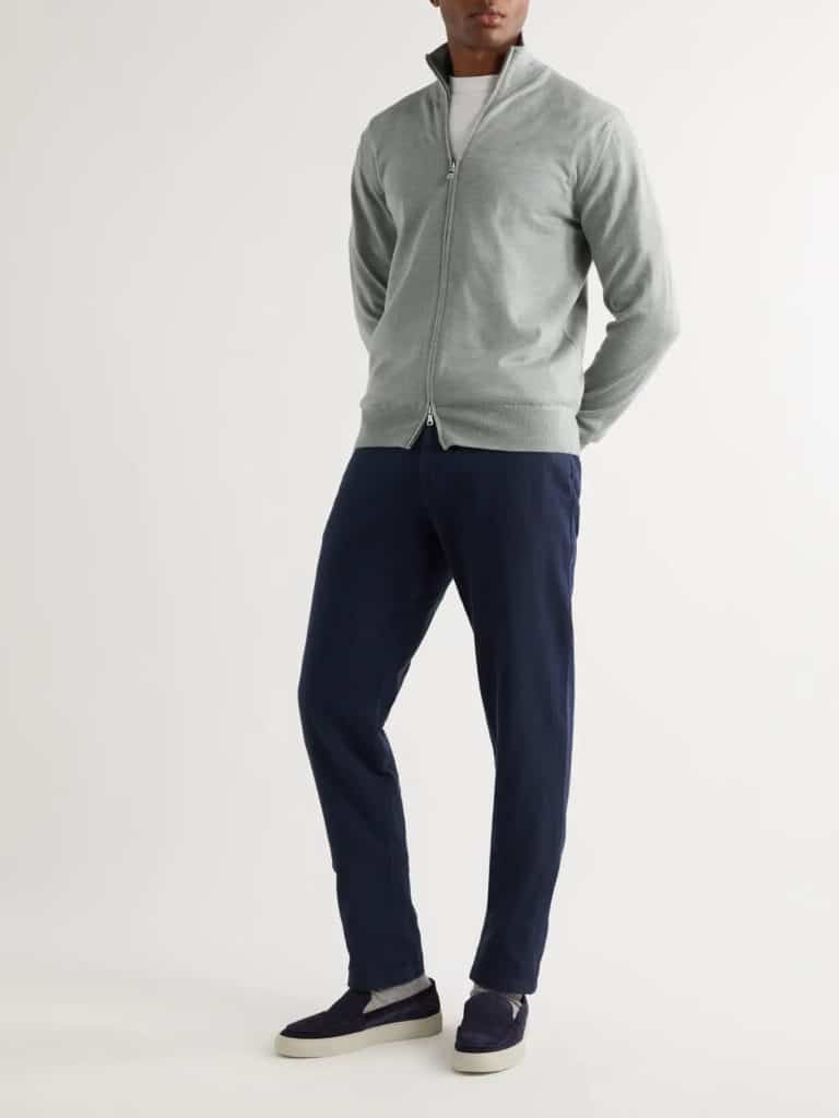 Mr Porter Merino Wool Zip-Up Cardigan For Men's Corporate Headshots