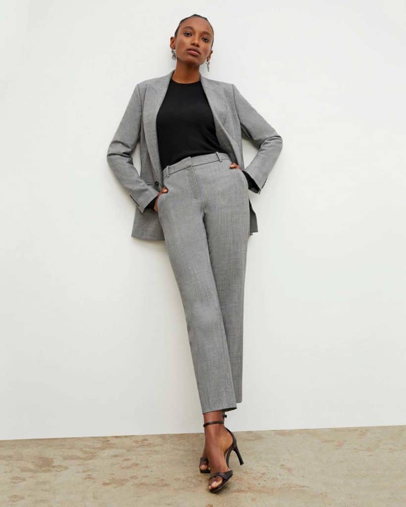 Woman Wearing Pantsuit For Her Corporate Headshot