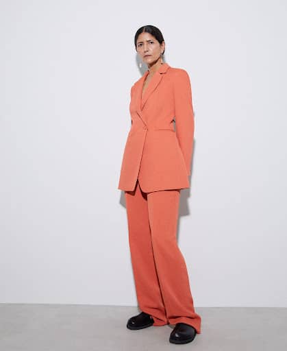 Adolfo Dominguez Orange Business Suit For Women Over 50