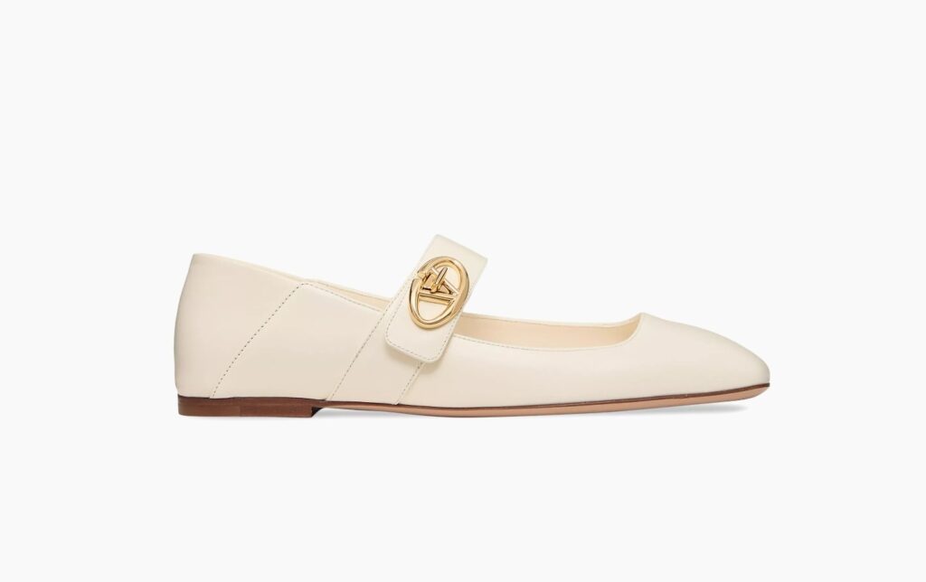 image of womens Valentino Garavani flat in a color off white