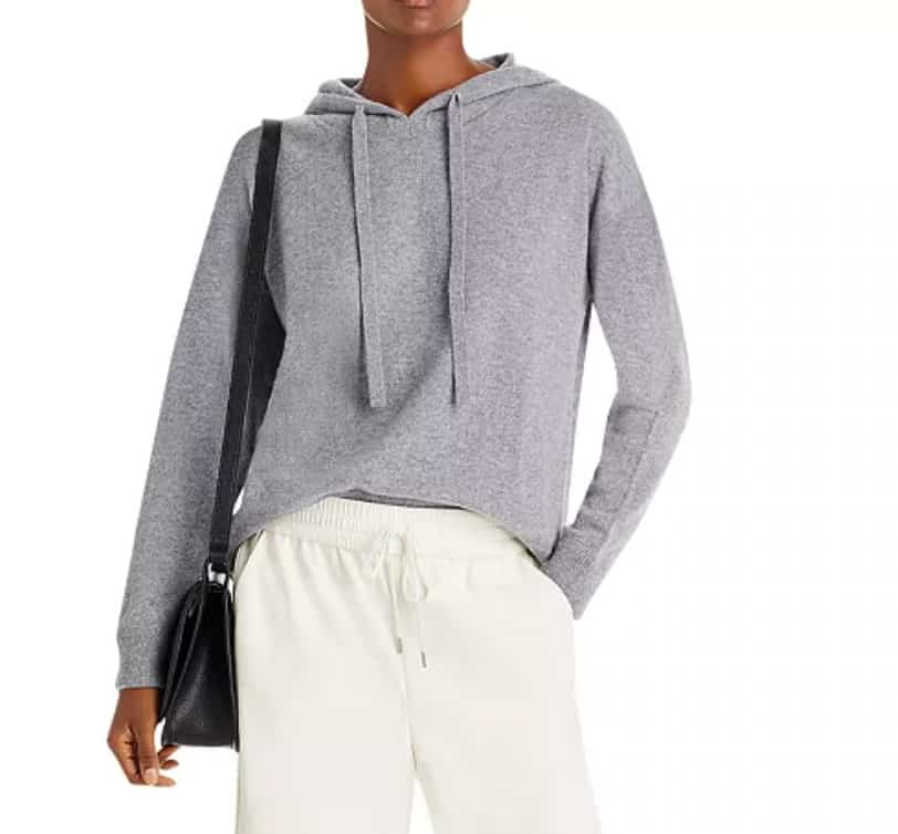 Mid Size Grey Cashmere Sweater Hoodie From C By Bloomingdales