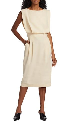 Off White Business Casual Summer Dress For Women