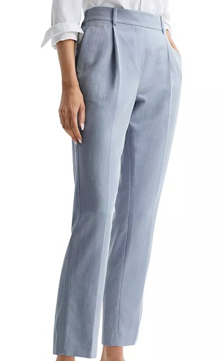 Reiss Shae Tapered Leg Linen Trousers