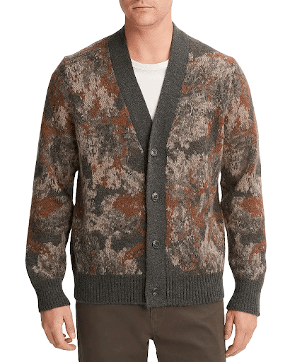 Abstract floral cardigan by Vince for men