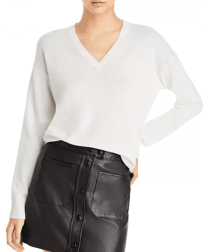 L:ightweight sweater by theory for transitioning wardrobe from winter to spring 