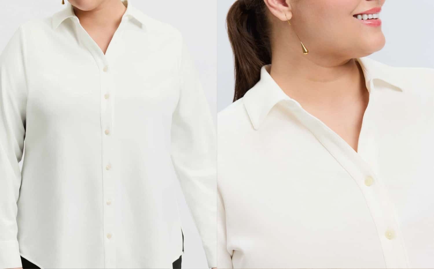 Executive workwear mid-size women's white blouse.