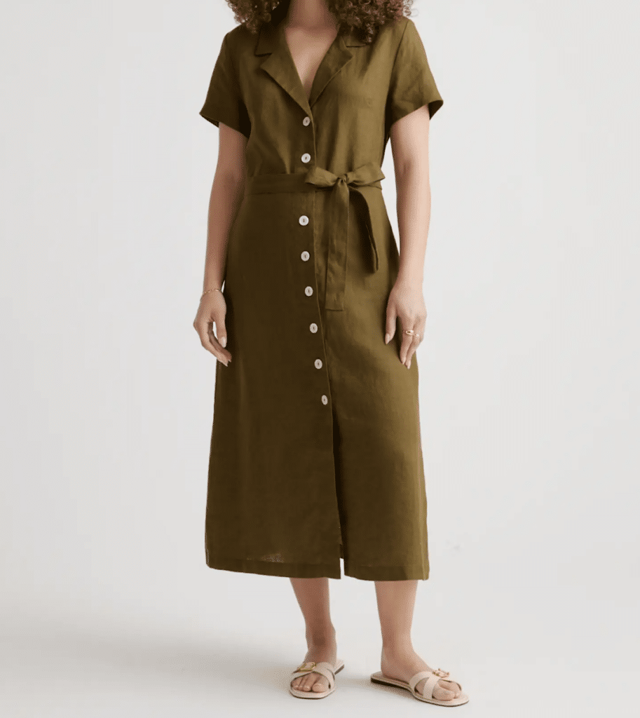 Light cargo dress, color olive, in a size medium.