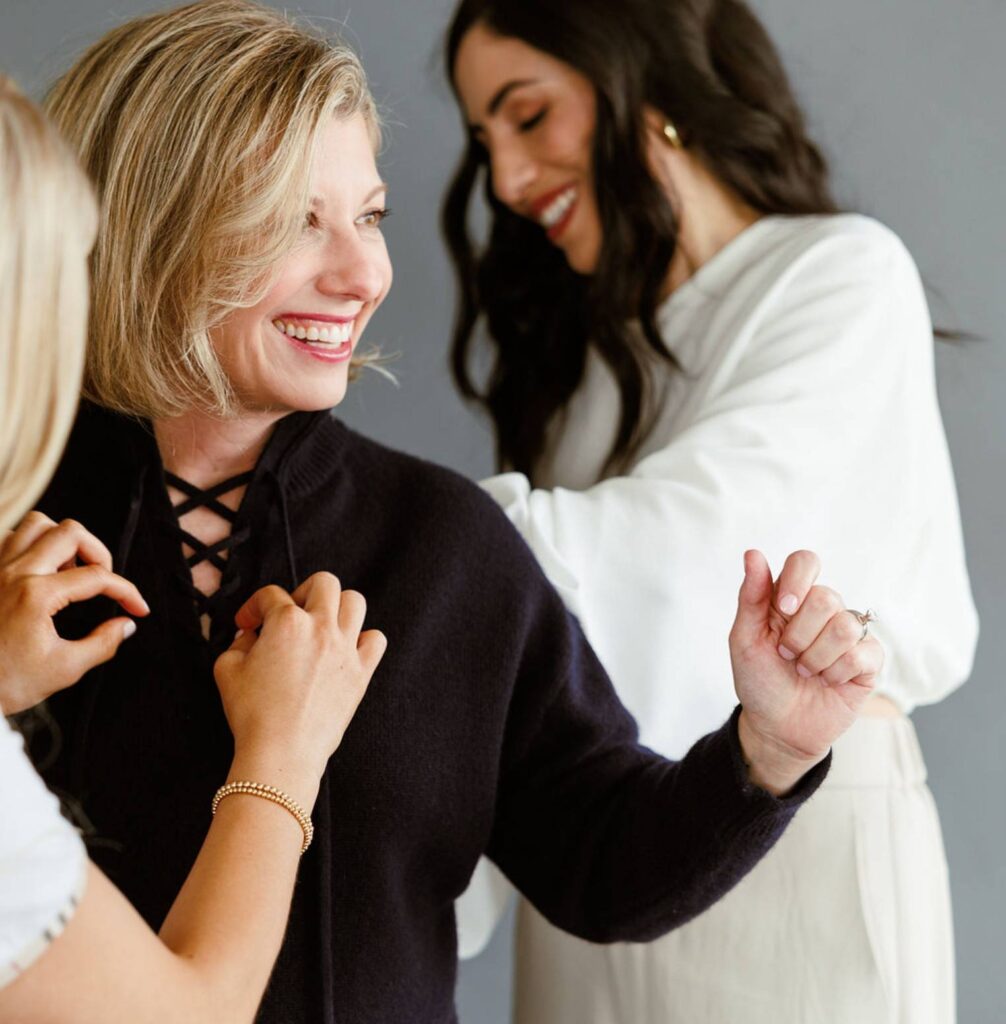 New York stylist Cassandra Sethi working with a female executive to build a capsule workwear wardrobe.